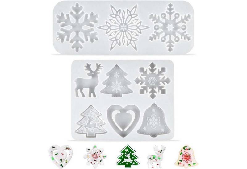 trends for living Back-Set Silikon-Weihnachtsformen 2 Stück DIY-Backformen in Schneeflockenform, (2-tlg) von trends for living