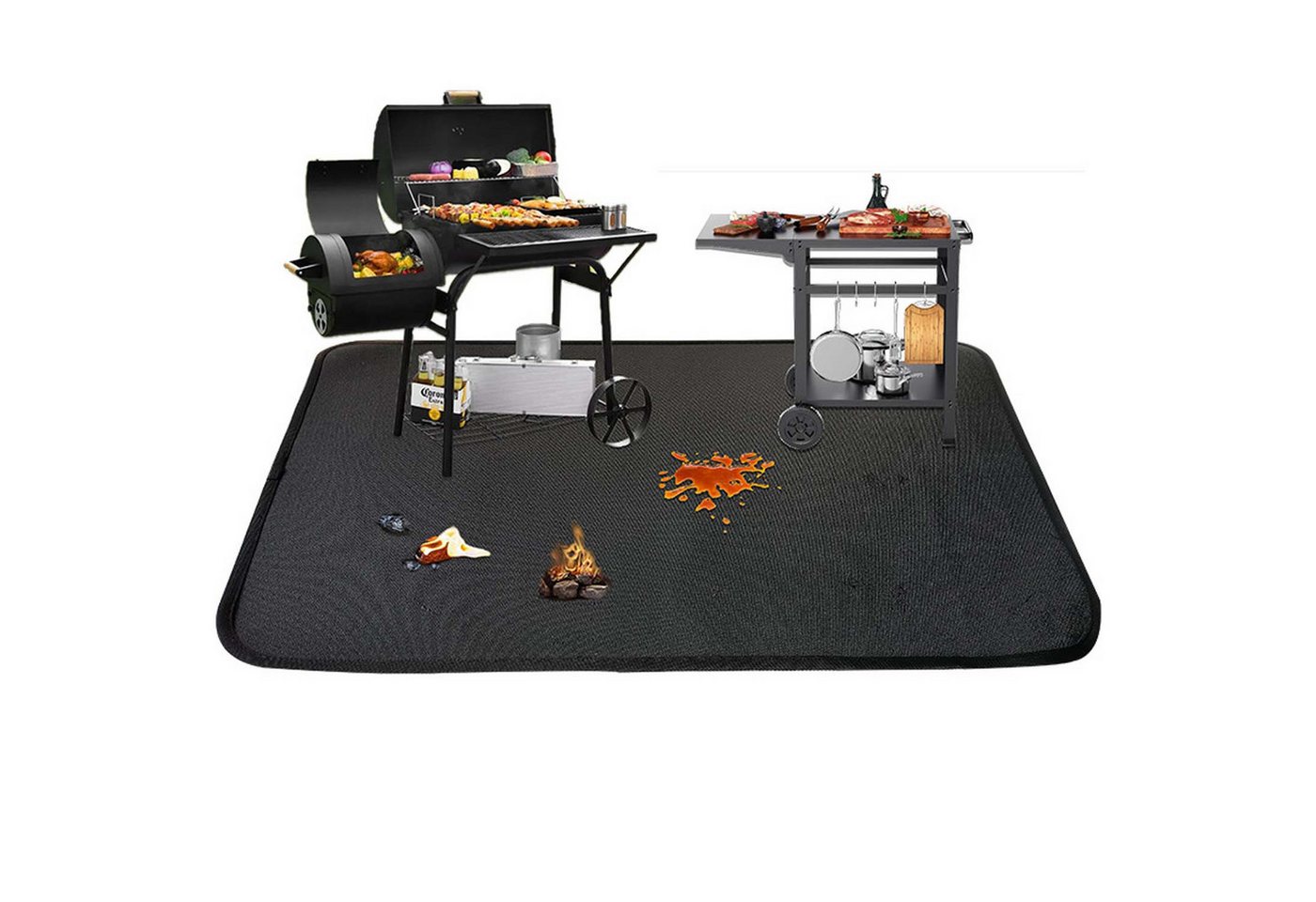 trends for living Bodenschutzmatte Feuerfeste Grillmatte Camping-Grillmatte Herdschutzmatte Schwarz, 150*100cm*0.5mm trends for living Bodenschutzmatte Feuerfeste Grillmatte Camping-Grillmatte Herdschutzmatte Schwarz, 150*100cm*0.5mm von trends for living