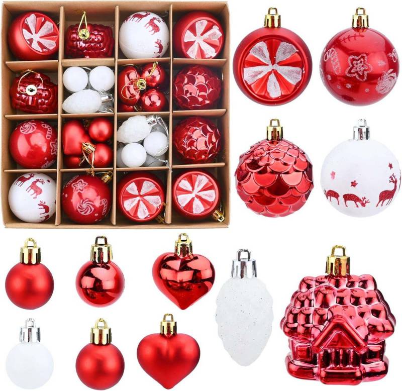 trends for living Dekokugel 40pcs Weihnachtskugeln Weihnachtskugeln rot Haus Xmas Baumschmuck Herz trends for living Dekokugel 40pcs Weihnachtskugeln Weihnachtskugeln rot Haus Xmas Baumschmuck Herz von trends for living