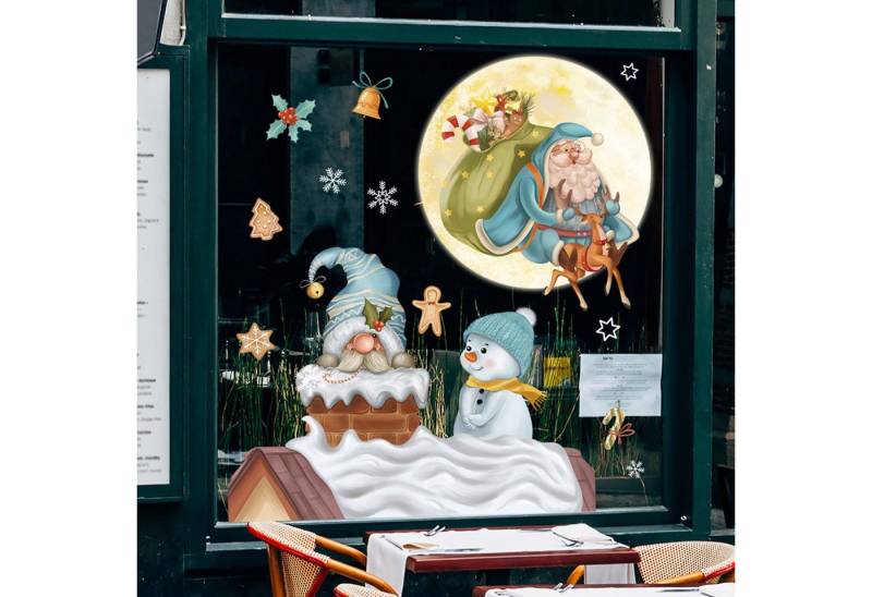 trends for living Fensterbild Fensteraufkleber Weihnachten Fensterdeko Aufkleber Schneeflocken von trends for living