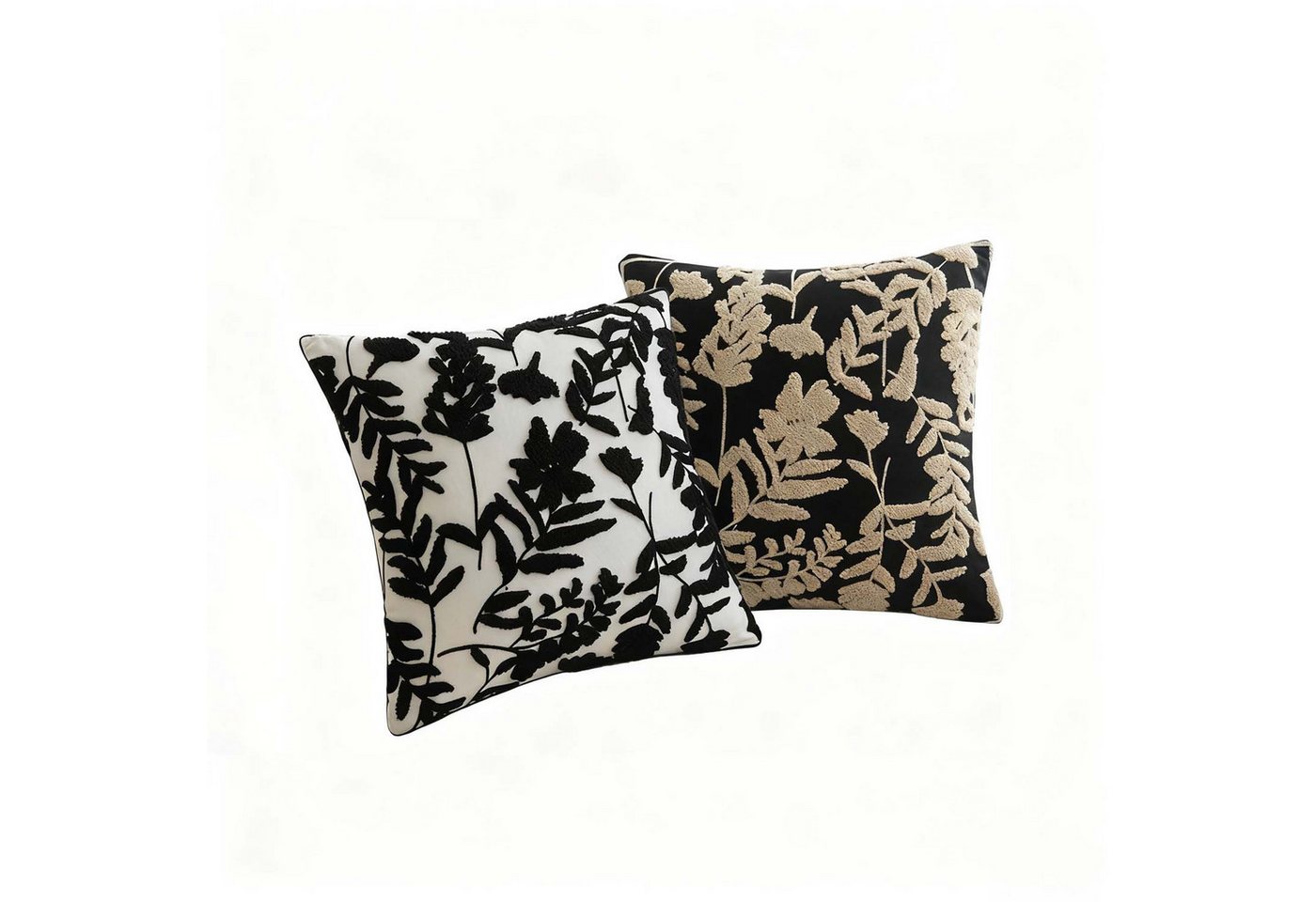 trends for living Kissenbezug 2 stucke Bestickter Kissenbezug mit Blumenmuster für das Wohnzimmer von trends for living