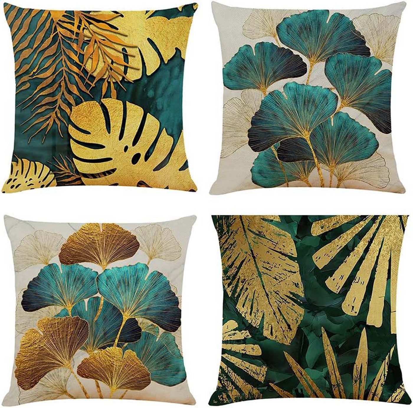 trends for living Kissenbezug 4 Set kissenbezüge 45x45cm kissenhüllen mit unsichtbarem Reißverschluß von trends for living