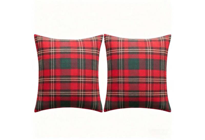 trends for living Kissenbezug Kissenbezüge 45x45 cm 2 Set roten und grünen Büffelkaro Überwurfkissen trends for living Kissenbezug Kissenbezüge 45x45 cm 2 Set roten und grünen Büffelkaro Überwurfkissen von trends for living