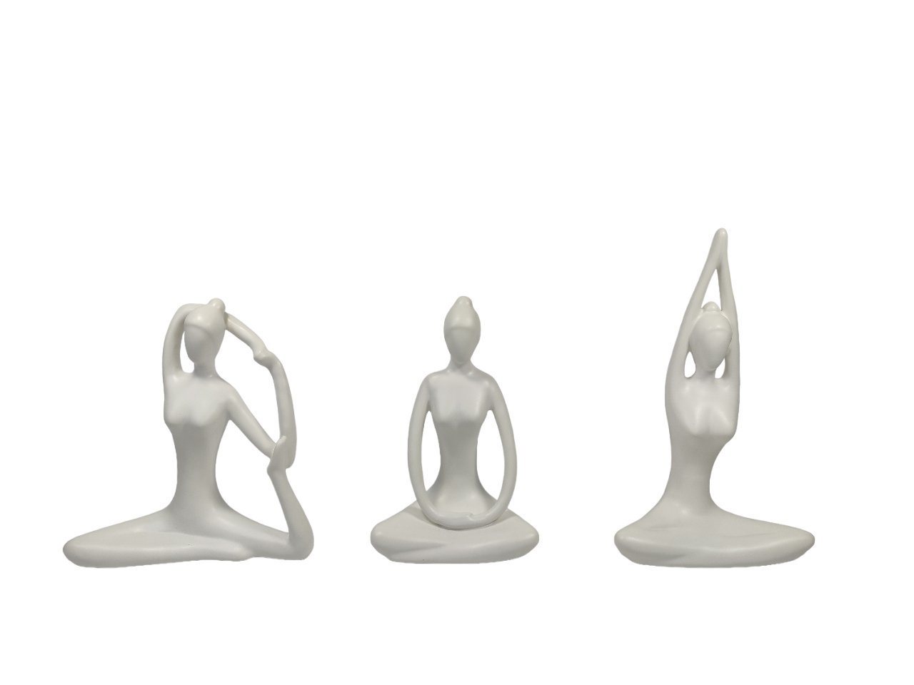 trends for living Skulptur für Yoga Pilates Meditation Wohnzimmer 3er Set von trends for living