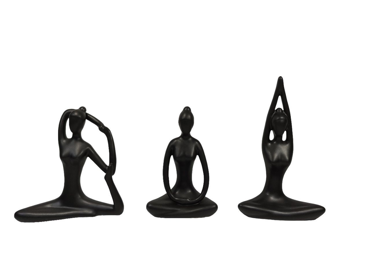 trends for living Skulptur für Yoga Pilates Meditation Wohnzimmer 3er Set von trends for living