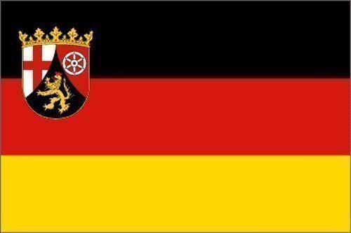 Fahne Bundesland RHEINLAND-PFALZ Flagge, Grösse: ca. 90x150 cm, Ordentliche Stoffqualität - KEINE hauchdünne Chinaware - Stoffgewicht ca. 90 gr/m2 von trends4cents