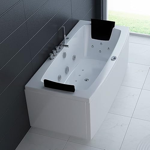 PureHaven Whirlpool 160x80 cm Heizung Reinigungsprogramm & Lichttherapie Elegantes Design Bluetooth-fähiges Soundsystem von trends4cents