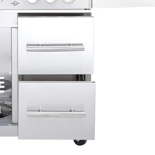 trends4cents ALL'GRILL Schubladen-System für Modular Chef L -Edelst.- 2 Schubfächer 36,5 x 28,5 x 48 cm inkl. Griff und Soft Close (Außenmaß) von trends4cents