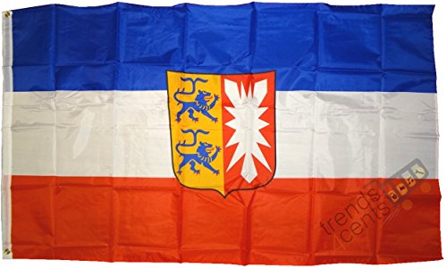 trends4cents Top Qualität - Flagge Schleswig-Holstein MIT Wappen Fahne, 90 x 150 cm, EXTREM REIßFEST, Keine BILLIG-CHINAWARE, Stoffgewicht ca. 100 g/m², sehr robust von trends4cents