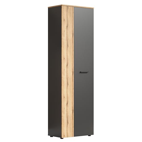 trendteam smart living - Esteban - Garderobenschrank - Anthrazit-Eiche - Kleiderschrank mit ausziehbarer Kleiderstange - (BxHxT) 60 x 195 x 36 cm - Schrank in eleganter Rillenoptik trendteam smart living - Esteban - Garderobenschrank - Anthrazit-Eiche - Kleiderschrank mit ausziehbarer Kleiderstange - (BxHxT) 60 x 195 x 36 cm - Schrank in eleganter Rillenoptik von trendteam smart living