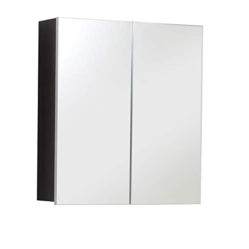 trendteam smart living - Spiegelschrank Spiegel - Badezimmer - Line - Aufbaumaß (BxHxT) 60 x 67 x 18 cm - Farbe Sardegna Rauchsilber mit Weiß - 189840503 von trendteam smart living