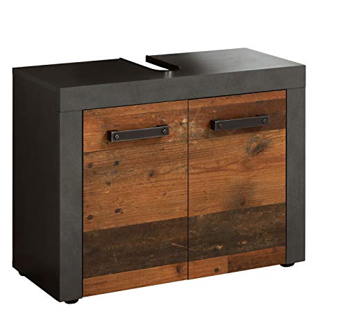 trendteam smart living - Waschbeckenunterschrank Unterschrank - Badezimmer - Indy - Aufbaumaß (BxHxT) 72 x 56 x 34 cm - Farbe Old Wood mit Matera - 125930123 von trendteam smart living