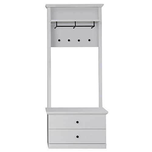 trendteam smart living - 2-teilige Garderobenkombination Garderobenmöbel - Garderobe - Baxter - Aufbaumaß (BxHxT) 81 x 200 x 41 cm - Farbe Weiß - 186091001 von trendteam smart living