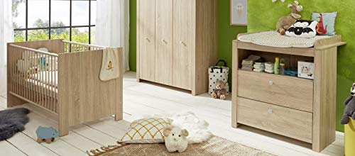 trendteam smart living - 2-teilige Babyzimmerkombination Babyzimmermöbel - Babyzimmer - Olivia - Farbe Eiche Sägerau hell - 155360645 von trendteam smart living