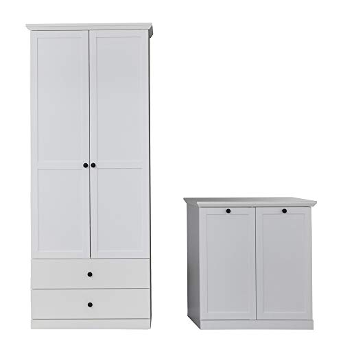 trendteam smart living - 2-teilige Garderobenkombination Garderobenmöbel - Garderobe - Baxter - Aufbaumaß (BxHxT) 177 x 196 x 41 cm - Farbe Weiß - 186091501 von trendteam smart living