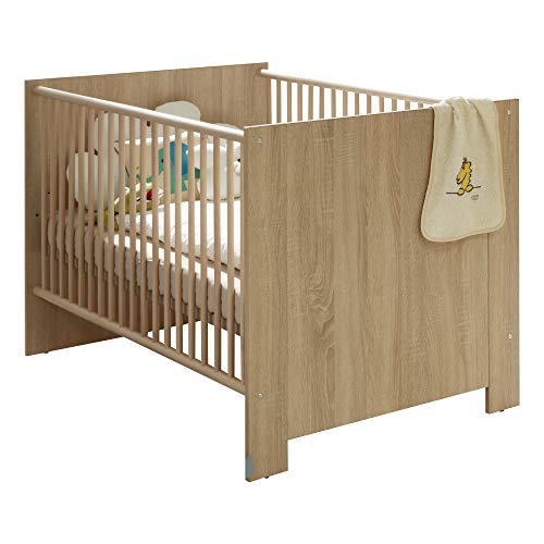 trendteam smart living - Babybett Kinderbett - Babyzimmer - Olivia - Aufbaumaß (BxHxT) 144 x 83 x 78 cm - Farbe Eiche Sägerau hell - 155362045 von trendteam smart living