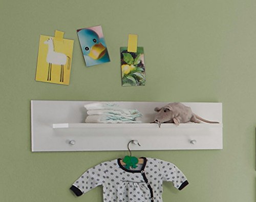 trendteam smart living - Wandboard Wandgarderobe - Babyzimmer - Olivia - Aufbaumaß (BxHxT) 75 x 20 x 15 cm - Farbe Weiß - 155368001 von trendteam smart living