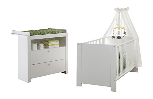 trendteam smart living - 3-teilige Babyzimmerkombination Babyzimmermöbel - Babyzimmer - Olivia - Farbe Weiß - 155360601 von trendteam smart living