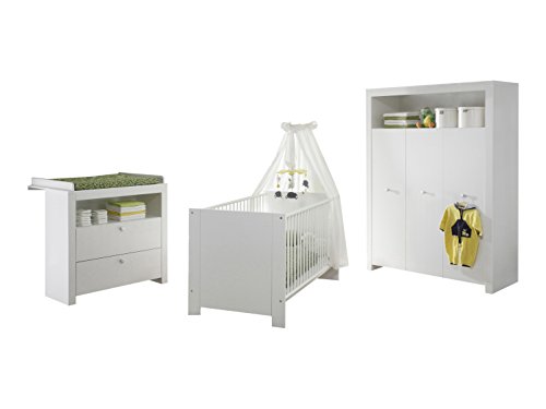 trendteam smart living - 3-teiliges Babyzimmerkombination Babyzimmermöbel - Babyzimmer - Olivia - Farbe Weiß - 155360501 von trendteam smart living