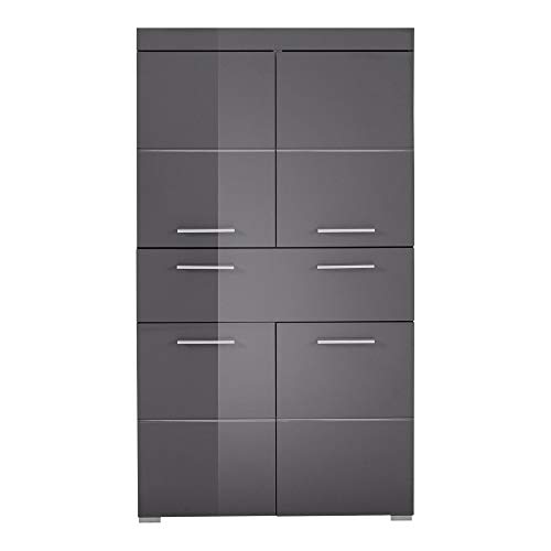 trendteam smart living - Hochschrank Schrank - Bad - Amanda - Aufbaumaß (BxHxT) 73 x 130 x 31 cm - Farbe Agave Grau Hochglanz - 139310721 von trendteam smart living