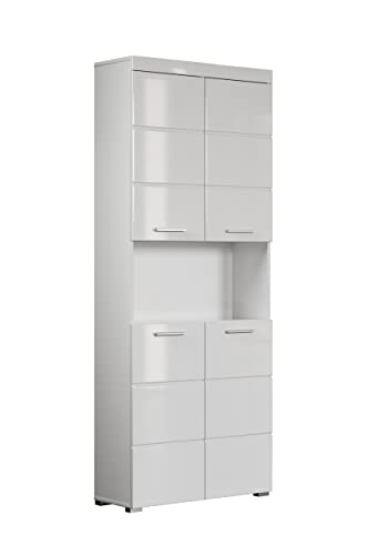 trendteam smart living - Hochschrank breit - Bad - Amanda - Aufbaumaß (BxHxT) 73 x 190 x 31 cm - Farbe Weiß Hochglanz - 139310501 von trendteam smart living