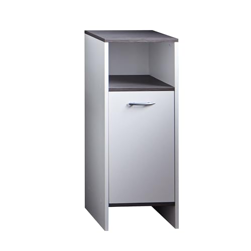 trendteam smart living - Schrank Standschrank - Badezimmer - California - Aufbaumaß (BxHxT) 32 x 82 x 28 cm - Farbe Weiß mit Rauchsilber - 162380203 von trendteam smart living