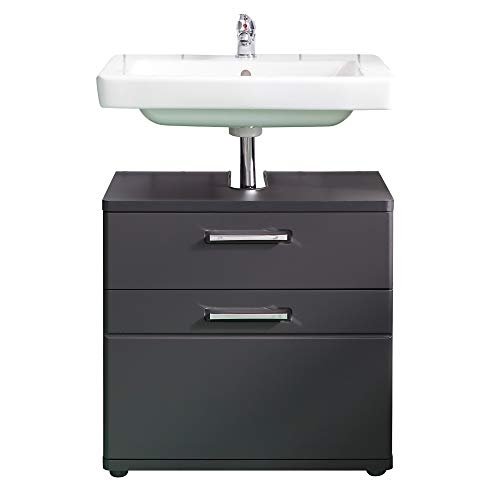 trendteam smart living Badezimmer Waschbeckenunterschrank Unterschrank Monte, 60 x 58 x 38 cm Front: Grau Matt, Korpus: Grau Melamin mit viel Stauraum trendteam smart living Badezimmer Waschbeckenunterschrank Unterschrank Monte, 60 x 58 x 38 cm Front: Grau Matt, Korpus: Grau Melamin mit viel Stauraum von trendteam smart living