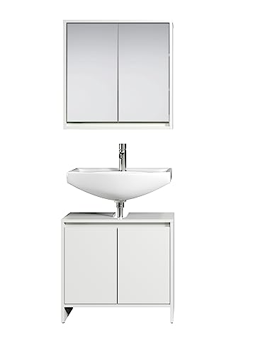 trendteam smart living - Badezimmerkombination Badmöbel - Badezimmer - Basix - Aufbaumaß (BxHxT) 60 x 164 x 28 cm - Farbe Weiß - 170901601 von trendteam smart living