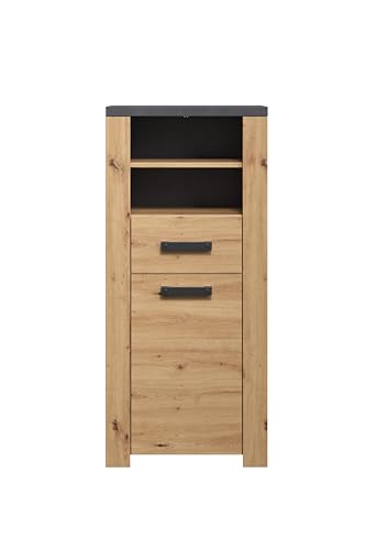 trendteam smart living - Badkommode Kommode Schrank - Badezimmer - Follow - Aufbaumaß (BxHxT) 53 x 118 x 35 cm - Farbe Artisan Eiche mit Matera - 2228802E2 von trendteam smart living