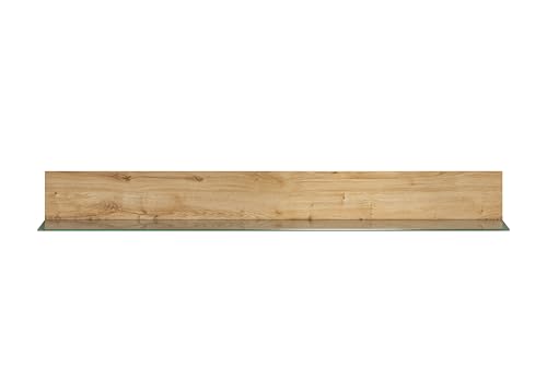 trendteam smart living - Blanshe - Wohwand - Eiche - Wandboard mit Glasboden - (BxHxT) 98 x 16 x 20 cm - Wandregal, Bücherleiste von trendteam smart living
