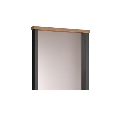 trendteam smart living - Enna - Garderobenspiegel - Mango/Schwarz - Wandspiegel mit elegantem Rahmen und klarem Spiegelglas - (BxHxT) 73 x 69 x 7 cm - ideal für Flur oder Wohnzimmer von trendteam smart living