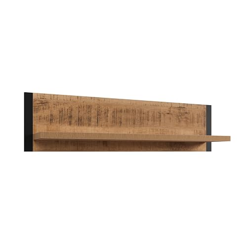 trendteam smart living - Enna - Wandboard - Mango/Schwarz - Wandregal mit Ablagefläche - (BxHxT) 110 x 28 x 23 cm - Bücherleiste im rustikalen Design von trendteam smart living