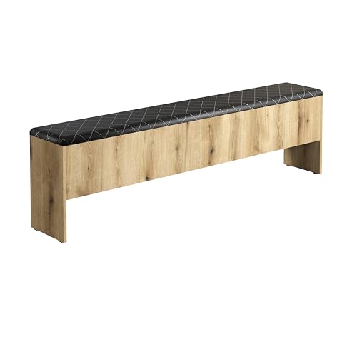 trendteam smart living - Esteban - Sitzbank - Evoke Eiche/Anthrazit - Aufbewahrungsbank inklusive Polsterung - (BxHxT) 185 x 54 x 30 cm - Polsterbank mit Stauraum von trendteam smart living