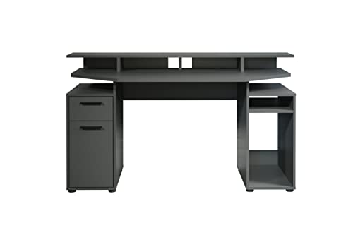 trendteam smart living - Gamingtisch Schreibtisch - Büro - Commander - Aufbaumaß (BxHxT) 160 x 88 x 60 cm - Farbe Anthrazit - 214100821 von trendteam smart living