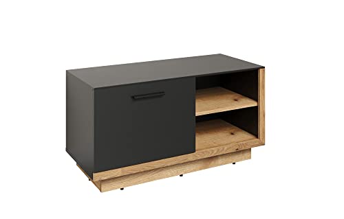 trendteam smart living - Garderobenbank Sitzbank - Garderobe - Synnax - Aufbaumaß (BxHxT) 90 x 48 x 40 cm - Farbe Anthrazit mit Coast Evoke Eiche - 213431084 von trendteam smart living