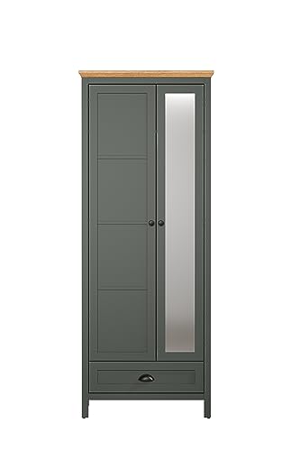 trendteam smart living - Garderobenschrank Schrank - Garderobe - Stanton - Aufbaumaß (BxHxT) 77 x 198 x 39 cm - Farbe Tannengrün mit Evoke Eiche - 220911704 von trendteam smart living