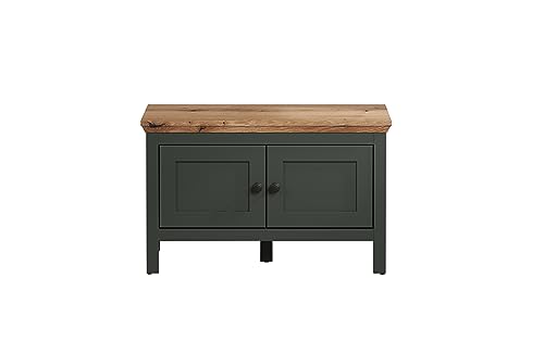 trendteam smart living - Garderobensitzbank Sitzbank - Garderobe - Stanton - Aufbaumaß (BxHxT) 77 x 48 x 39 cm - Farbe Tannengrün mit Evoke Eiche - 220931004 von trendteam smart living