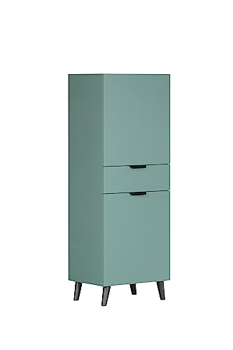 trendteam smart living - Highboard Schrank - Wohnzimmer - Melton - Aufbaumaß (BxHxT) 49 x 140 x 37 cm - Farbe Dusk Blue mit Anthrazit - 221086031 von trendteam smart living