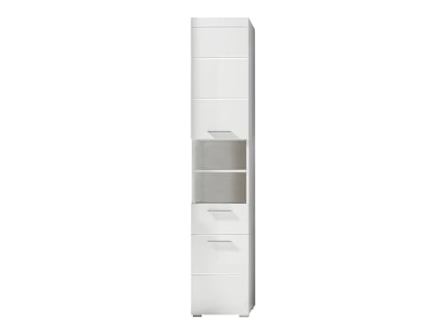 trendteam smart living - Hochschrank Badezimmerschrank - Bad - Amanda - Aufbaumaß (BxHxT) 37 x 190 x 31 cm - Farbe Weiß Hochglanz - 139310101 von trendteam smart living