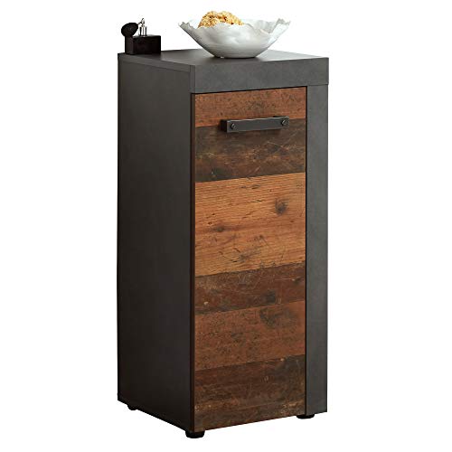 trendteam smart living - Indy - Kommode - Matera/Alteiche - Nachtkonsole mit 2 Fächern - (BxHxT) 36 x 81 x 31 cm - rustikales Design - Kratzfest von trendteam smart living
