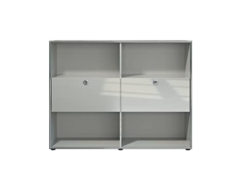 trendteam smart living - Highboard Schrank - Büro - Infinity - Aufbaumaß (BxHxT) 147 x 113 x 37 cm - Farbe Hellgrau - 195288221 von trendteam smart living