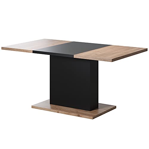 trendteam smart living - Esstisch Tisch - Wohnzimmer - Kendo - Aufbaumaß (BxHxT) 160 x 76 x 80 cm - Farbe Eiche Kraft Tabak mit Schwarz - 2119162E3 von trendteam smart living