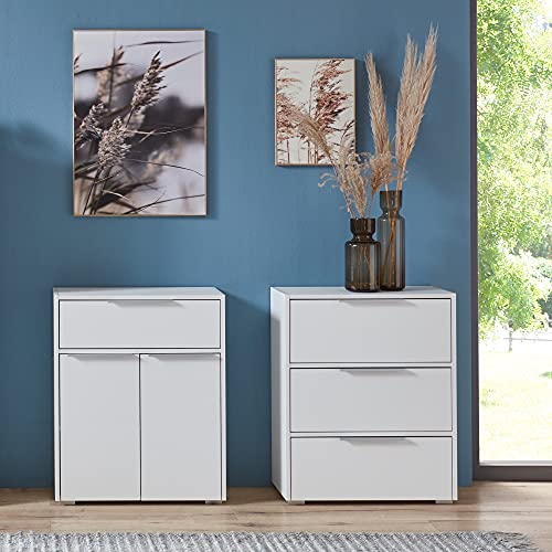 trendteam smart living - Luca - Kommode - Weiß - 2 Badschränke mit Metallgriffen - (BxHxT) 61 x 76 x 28 cm - universell einsetzbare Aufbewahrungsschränke - insgesamt 4 Schubladen und 2 Türen trendteam smart living - Luca - Kommode - Weiß - 2 Badschränke mit Metallgriffen - (BxHxT) 61 x 76 x 28 cm - universell einsetzbare Aufbewahrungsschränke - insgesamt 4 Schubladen und 2 Türen von trendteam smart living