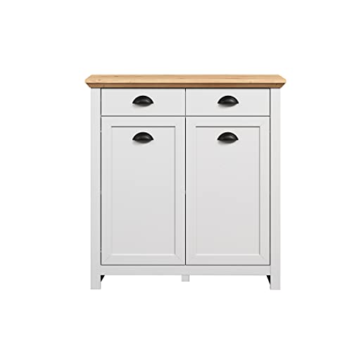 trendteam smart living - Kommode Schrank - Garderobe - Landside - Aufbaumaß (BxHxT) 91 x 95 x 41 cm - Farbe Lichtgrau mit Artisan Eiche - 2118867F4 von trendteam smart living