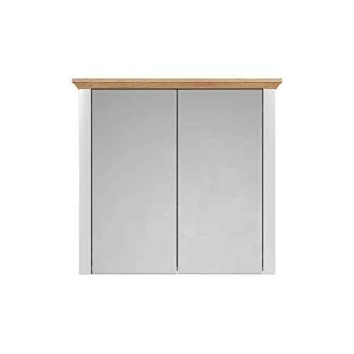 trendteam smart living - Spiegelschrank Spiegel - Badezimmer - Landside - Aufbaumaß (BxHxT) 78 x 73 x 24 cm - Farbe Lichtgrau mit Artisan Eiche - 2118405F4 von trendteam smart living