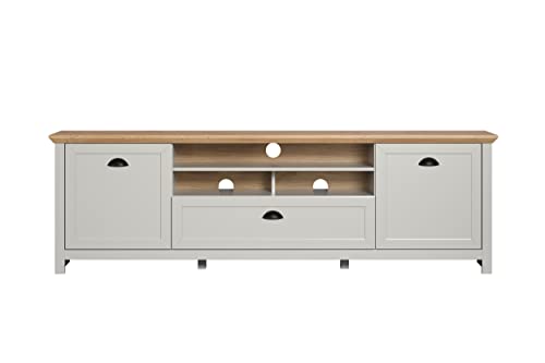 trendteam smart living - Lowboard Fernsehtisch TV-Unterschrank - Wohnzimmer - Landside - Aufbaumaß (BxHxT) 203 x 63 x 41 cm - Farbe Lichtgrau mit Artisan Eiche - 2118320F4 von trendteam smart living