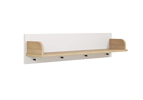 trendteam smart living - Wandboard Wandgarderobe - Babyzimmer - Mats Color - Aufbaumaß (BxHxT) 96 x 22 x 20 cm - Farbe Bianco Buche mit Weiß - 1976481G9 von trendteam smart living