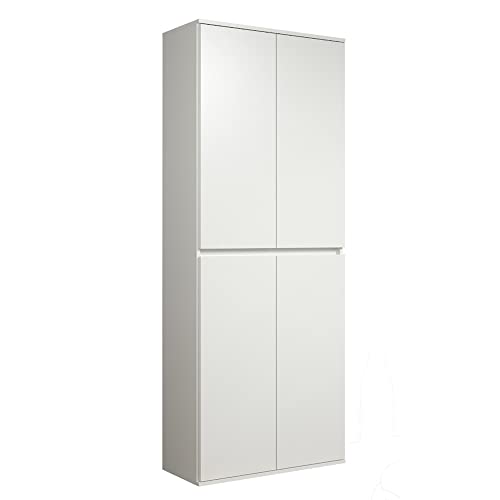 trendteam smart living - Multifunktionsschrank Mehrzweckschrank - Garderobe - Nevada - Aufbaumaß (BxHxT) 74 x 191 x 34 cm - Farbe Weiß - 213215501 von trendteam smart living