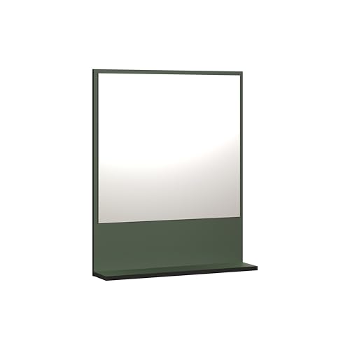 trendteam smart living - PureBliss - Wandspiegel - Grün - (BxHxT) 60 x 74 x 14cm - Badezimmerspiegel mit 60cm Ablagefläche von trendteam smart living