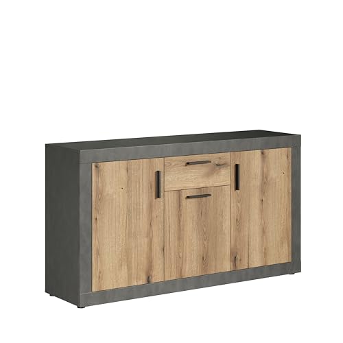 trendteam smart living - Salvada - Sideboard - Matera/Evoke Eiche - Wohnzimmerschrank mit 5 Fächern und 3 Einlegeböden - (BxHxT) 149 x 83 x 40 cm - Kommode mit Vollauszug-Schublade von trendteam smart living